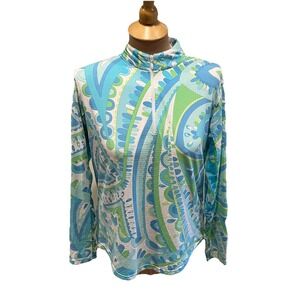 Icikuls Women's Long‎ Sleeve 1/4 Zip Mesh Insert SPF 50+ Golf Tennis Top L